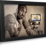 ORIMAMI Sport Superstar Kobe Bryant Poster Desktop Framed Photo Gift 8×6 Inches,with Signed and 1x35mm Film Mini Cell Display,Great Memorabilia Gift for Basketball Enthusiasts/Kobe Fans