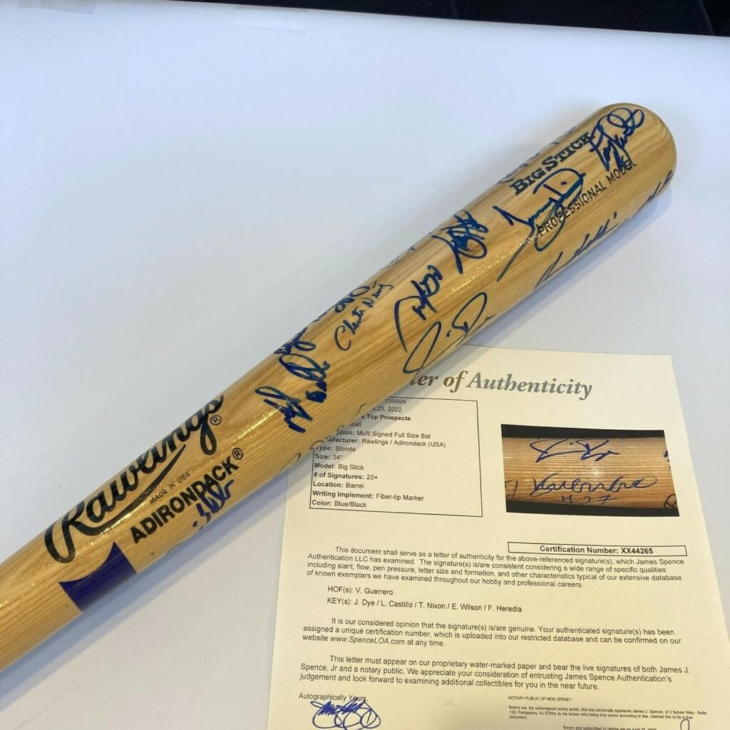 Vladimir Guerrero Todd Helton 1990’s Rookie Top Prospects Signed Bat JSA COA – MLB Autographed Game Used Bats