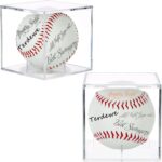 2 Pack Baseball Display Case, Baseball Box with UV Protected,Acrylic Baseball Boxes for Display,Baseball Cube Memorabilia Display Protector,Official Baseball Autograph Display Case