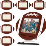 6 Pcs Football Picture Frames with Signature Pens Fits 4 x 6 Inches Photos 2026 Senior Wooden Photo Frame Tabletop Gift from Team Appreciation for Home Display Party Birthday Gifts Athletes