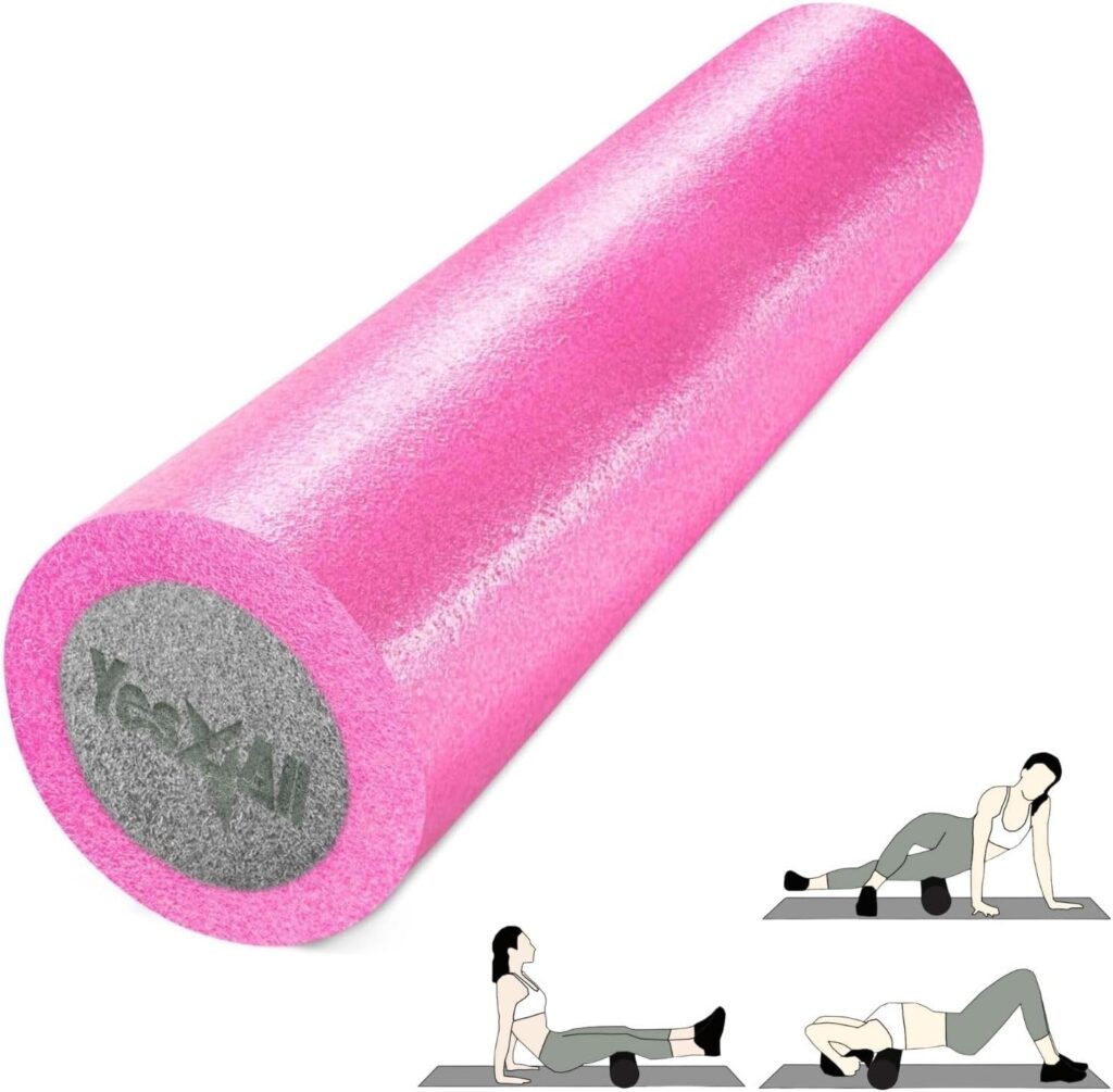 Yes4All High-Density EPP Round Back Roller Foam, Exercise Foam Roller for Yoga, Pilates & Stretching – 12, 18, 24, 36 inch