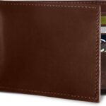 Leather Wallet for Men, RFID Wallet, Hold upto 14 Cards, 2 ID Windows, 2 Money Pockets, Slim Bifold Wallet for Men