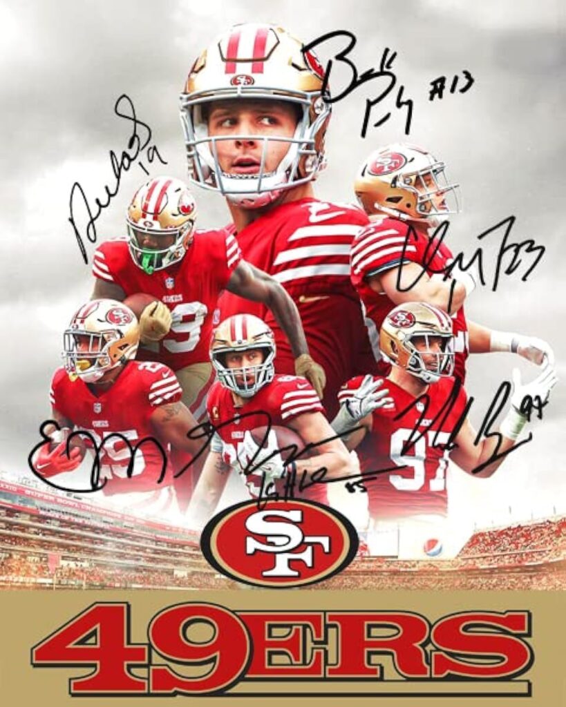 Ikonic Fotohaus Brock Purdy Christian McCaffrey George Kittle Deebo Samuel Nick Bosa Signed Photo Autograph Print Wall Art Home Decor