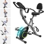Foldable Exercise Bike Stationary Bikes for Home, 5 IN 1 Indoor Workout Bike, Cycling Bike with 16-Level Quiet Magnetic Resistance, 6.6 LBS Flywheel and 300LBS Capacity, 2025 Designed 817 X-bike