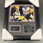 Ray Lewis Over Ben Laser Engraved Autographed Facsimile 8×10 Photo Framed – Autographed NFL Photos