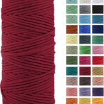 3mm x 109Yards Thick Natural Cotton Macrame Cord, 4 Strand Twisted Cotton Cord Rope for Soft Macrame Natural Color Handmade Wall Hanging, Plant Hanger, Craft, Knitting, Decorative Project