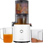 Omega Cold Press Juicer – Hands Free Vegetable and Fruit Masticating Juicer Machine with 68-oz. capacity, Extra Large Hopper for No-Prep and Whole Recipe Batch Juicing, Easy Clean, 150-Watts, White