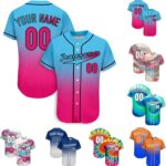 Custom Baseball Jersey Men Button Down Personalized Tee Shirt Sports Fans Print Name Numbers for Women/Kids