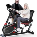 HARISON Semi Commercial Recumbent Exercise Bike with 400 lbs Capacity, Magnetic Recumbent bike for Adult and Seniors, Recumbent Stationary bike for Home with Smart Bluetooth App, 2 in 1 LCD Monitor and Tablet Holder, Heart Rate monitor (HR-B8RE Recumbent Exercise Bike with Arm Exerciser)