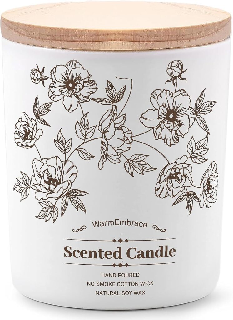 Deluxe Scented Candle for Women & Men, Vanilla Coconut Soy Wax Candle, 8 Oz Jar Candle for Home, Scented-60 Hours Long Lasting Burning, Suitable Gift for Mom