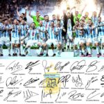 Ikonic Fotohaus Argentina World Soccer Champions Lionel Messi Di Maria De Paul Alvarez Dybala Martinez Team Signed Photo Autograph Print Wall Art Home Decor