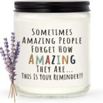 Craftique Candle Gifts for Women- You’re Amazing Candle- Christmas Birthday Gifts for Women Friendship, Thank You/Inspirational Gift for Woman Her Friend Girlfriend Sister Wife Appreciation, Lavender