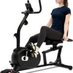 ECHANFIT Recumbent Exercise Bike for Home – 380LBS Weight Capacity, Exercise Bike with Smart Workout APP, 16-Level Magnetic Resistance, Backlit Display, Comfortable Seat
