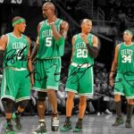 Ikonic Fotohaus Kevin Garnett Paul Pierce Ray Allen Rajon Rondo Signed Photo Autograph Print Wall Art Home Decor, 8 x 10 Inch, White