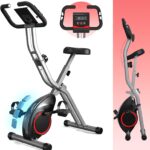 Indoor Exercise Bike Stationary Bikes for Home, Lightweight Foldable Cycling Bike with 70% Pre-Assembled, 260LBS Capacity, 5.5 LBS Flywheel for Quiet Home Workout
