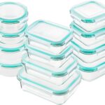 Bayco Glass Food Storage Containers with Lids, [24 Piece] Meal Prep, Airtight Bento Boxes, Leak Proof (12 lids & 12 Containers) – Blue