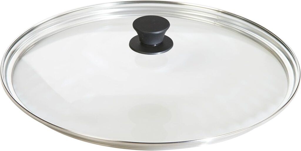 Lodge Round Tempered Glass Lid – Versatile Glass Lid for 15 Inch Skillets, Pans, and Dutch Ovens – Dishwasher Safe and Oven Safe up to 400° – 15 Inch