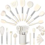 SMIRLY Kitchen Utensils Set, 26PCS Silicone Cooking Utensils Set, Spatula Set with Holder, Stainless Steel Kitchen Gadgets for Home and Kitchen