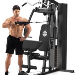 Sportsroyals Home Gym Equipment, 154LBS Weight Stack, Full Body Workout Machine with Pulley System for Strength Training