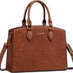 LOVEVOOK Purses and Handbags for Women, Vintage Tote Shoulder Bag Trendy, PU Leather Satchel Bag, Medium Ladies Hand Bag