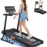 THERUN Treadmill with Incline, 3.0 HP Foldable Treadmills for Home, Brushless Motor Auto Incline Treadmill, 12 Level Adjustable, 300 LBS Capacity, Quiet Running