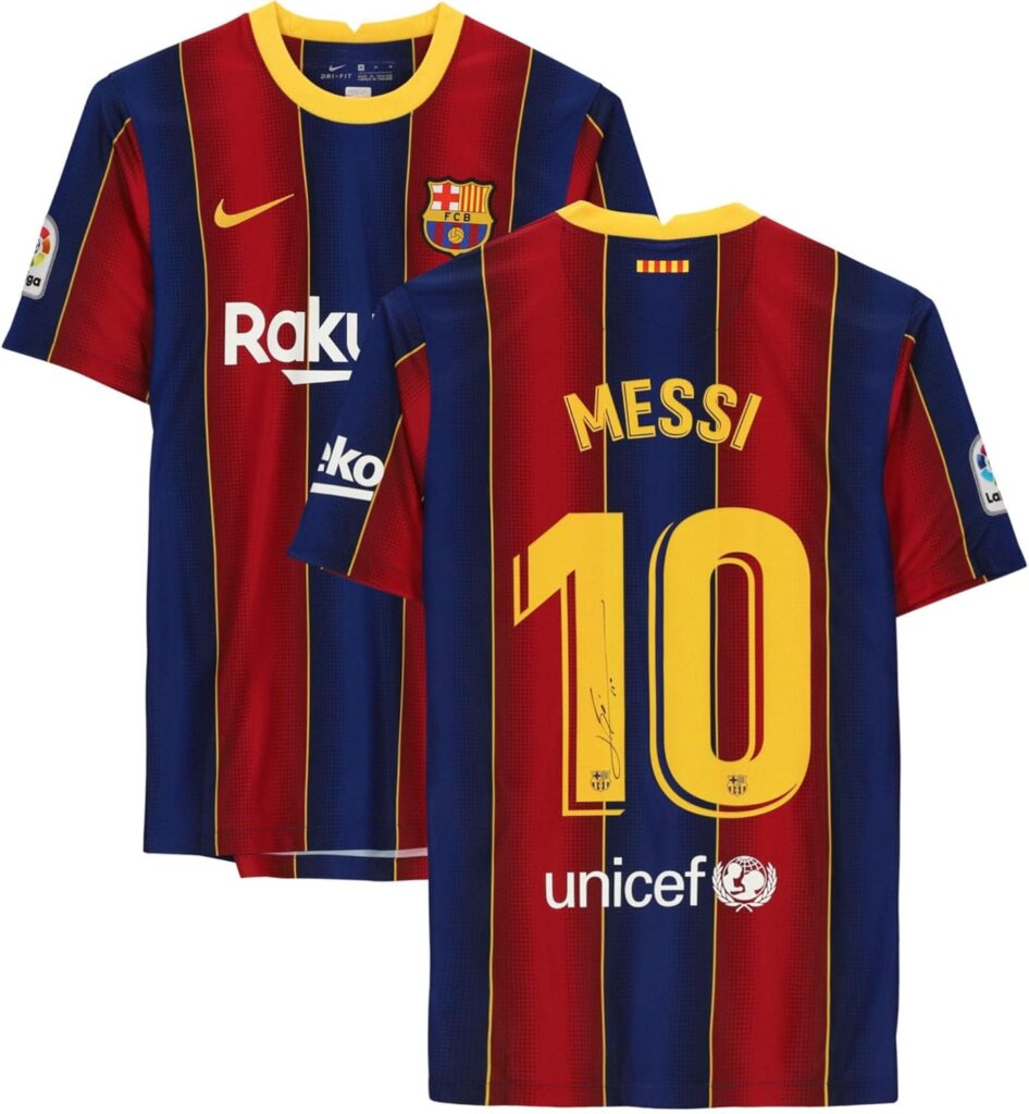 Lionel Messi Barcelona Autographed 2020-2021 Home Jersey – Autographed Soccer Jerseys