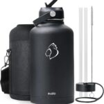 BUZIO Vacuum Insulated Stainless Steel Water Bottle 64oz (Cold for 48 Hrs/Hot for 24 Hrs) BPA Free Double Wall Travel Mug/Flask for Outdoor Sports Hiking, Cycling, Camping, Running