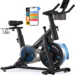 MERACH Exercise Bike, Brake Pad Stationary Bike with Exclusive App, Low Noise Indoor Cycling Bike with 300lbs Weight Capacity, Tablet Mount and Fitness Courses for Weight Loss