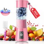 2025 Newly Upgraded Portable Smoothie Blender – Cordless Personal Blender Type-C Rechargeable, 13Oz Traveling Juice Cup BAP Free, 20,000Rpm Speed Powerful Blending, Freshly Squeezed in Sports/Office