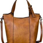 Genuine Leather Handbag for Women Vintage Handmade Shoulder Bag Purse Tote Cowhide Satchel Crossbody Top-Handle Bag