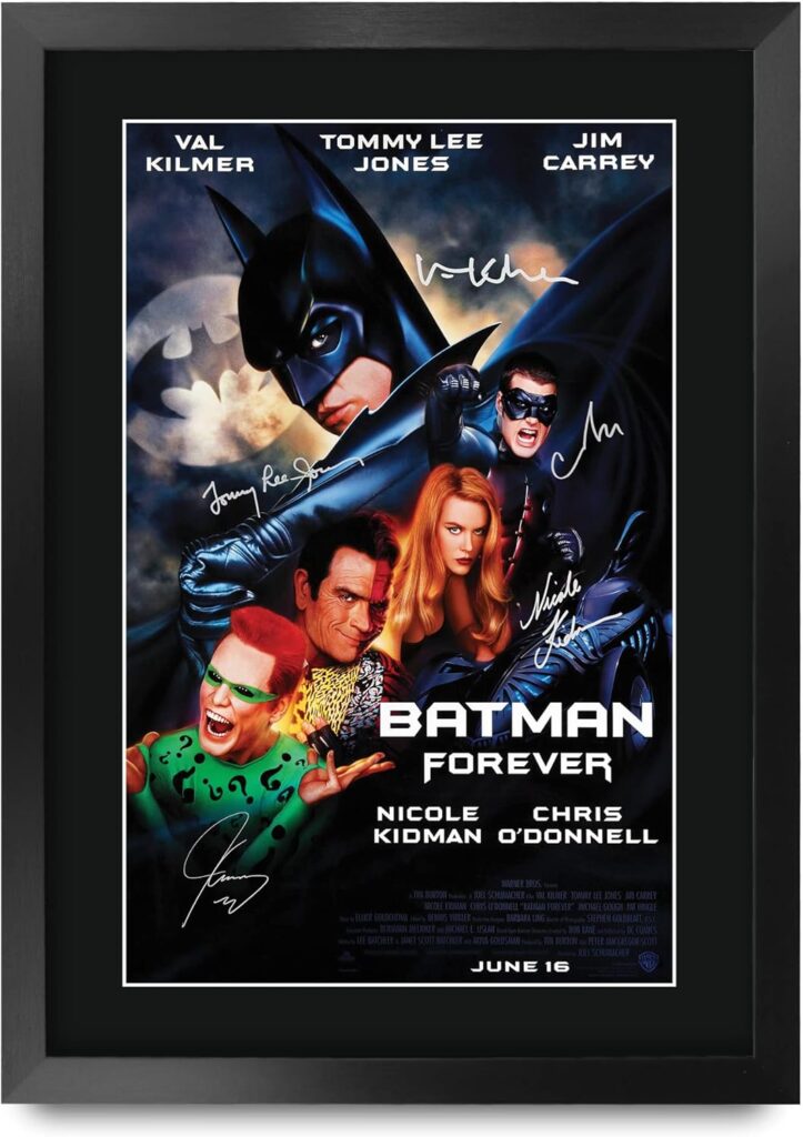 HWC Trading Batman Forever Val Kilmer 16 x 12 inch Gifts Printed Poster Signed Autograph Picture for Movie Memorabilia Fans – 16″ x 12″ Framed
