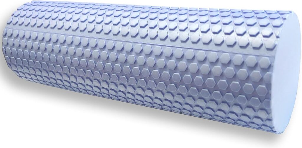 EVA Massage Roller, Recovery Foam Roller, Medium Density Light Blue Trigger Point Massage Roller for Deep Tissue Excercise, Physical Therapy, Muscle Restoration, 12″ X 4″ Round