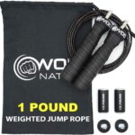 WOD Nation Weighted Jump Rope for Women & Men – 1 Pound (1LB) Adjustable Heavy Speed Jump Rope Handles with Removable Weights 4Crossfit, Cross Training, Boxing.