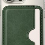 Handcrafted Italian Leather Card Wallet – [Compatible with MagSafe] – [Slim and Strong Magnetic] – [2-Card Holder] – for iPhone 16/15/14/13/12 Series – Emerald Green