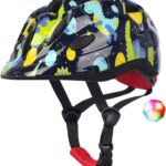 Kids Toddler Bike Helmet, Adjustable Boys Girl Helmets from Baby to Children(Age 1-8), Multi Sports for Bicycle Skate Scooter with LED Light