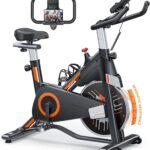 Stationary Exercise Bikes,Magnetic Resistance,Quiet Belt Drive Indoor Stable Cycling Bike 330LBs for Home, Monitor & Phone Mount & Comfortable Seat