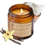 Organic Coconut Vanilla Candles – Non Toxic Soy Candles for Home, Stress Relief & Meditation (7oz)