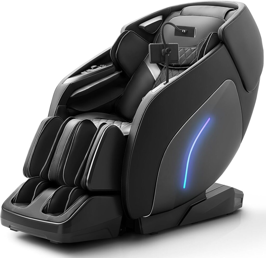 3D Massage Chair, Full Body Massage Chair, Zero Gravity Recliner w/Dynamic Leg Kneading System, 53.14″ SL Track, Sleek Appearance, 12 Auto Modes, Wireless Charging, Bluetooth Speaker, TFT Screen