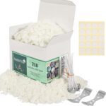 SAEUYVB Natural Soy Candle Wax and Soy Candle Wax for Candle Making – 2 lbs Soy Wax for Candle Making,Premium Soy Candle Wax.20 Candle Wicks, 20 Wick Stickers, and 2 Centering Devices