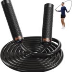 Jump Rope, Weighted Jump Rope for Home Gym, Adjustable 1lb Heavy Skipping Ropes for Fitness, Exercise Equipment for Men Women Kids, Portable Speed Jumping Rope, Full Body Workout at Home