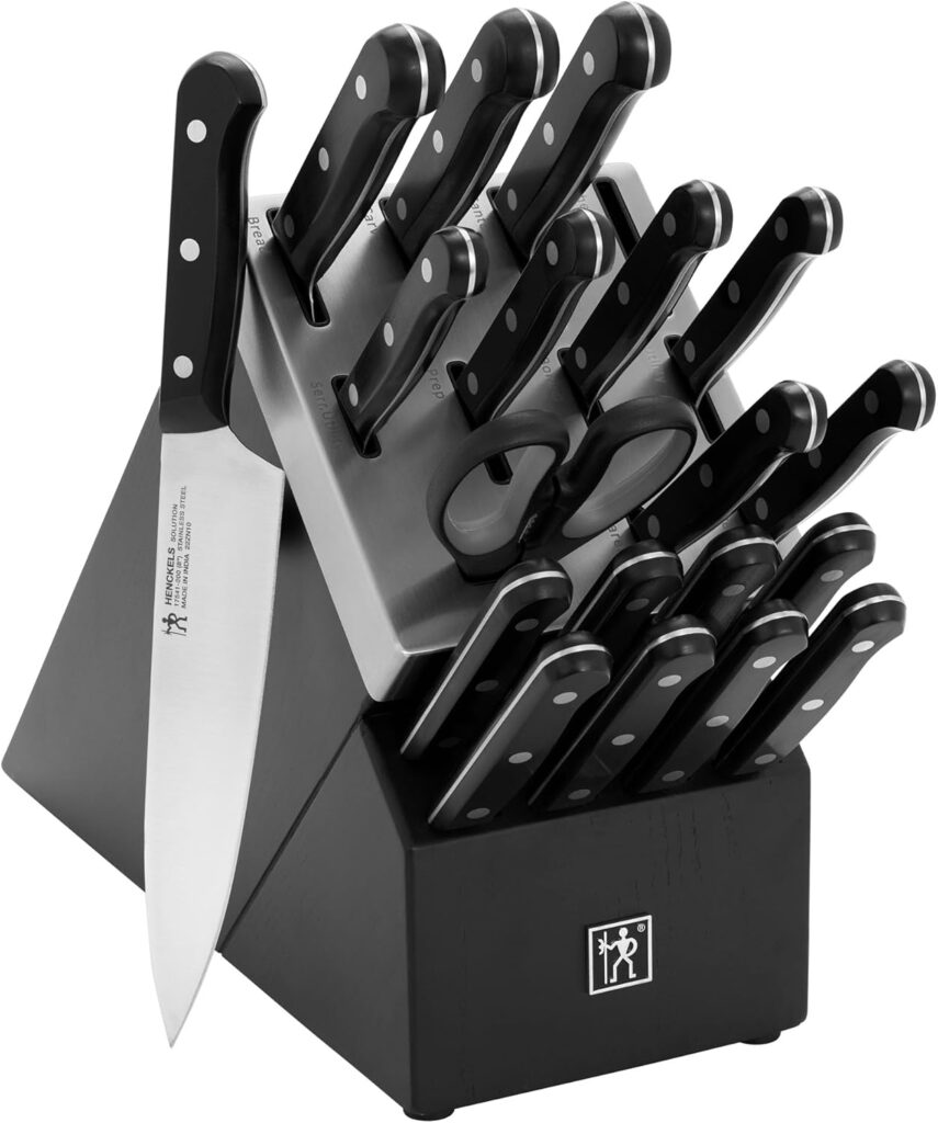 Henckels Solution 20-pc Self-Sharpening Knife Block Set – Black