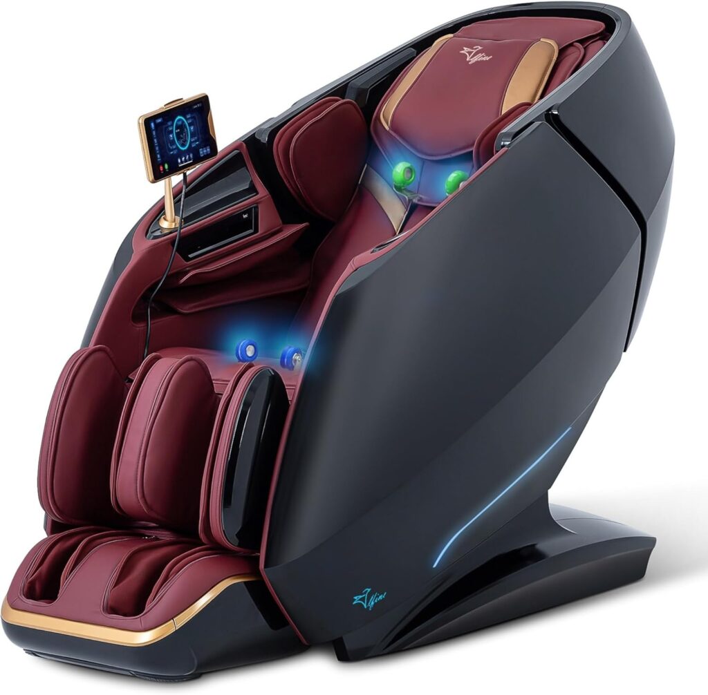 Alfine A860 Full Body 4D Massage Chair – Intelligent Health Detection, Dual-Core System, Zero Gravity Recline, Premium Leather, Customizable Programs, Smartphone Control (Black)