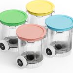 4 Pack for Ninja Creami Swirl Pints and Lids Compatible with Ninja NC700 Series, NC701, NC701C, Creami Containers for Swirl Ice Cream & Soft Serve Makers, Dishwasher Safe, BPA-Free, Mix Color Lids