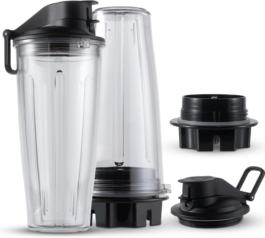 MRX Solutions Personal Cups Adapter fits Vitamix Classic Blenders 5200, 5300, 6300, 6500, 7500, 780 & More + Two BPA-Free 20-oz Insulated Leak-Proof Cups – Not Compatible With Self-Detect Models