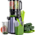 Ventray Juicer Machine, Cold Press Juicer with 5.1” Extra Large Feed Chute for Whole Vegetables & Fruits, 250w, High Juice Yield, Easy to Clean with Brush