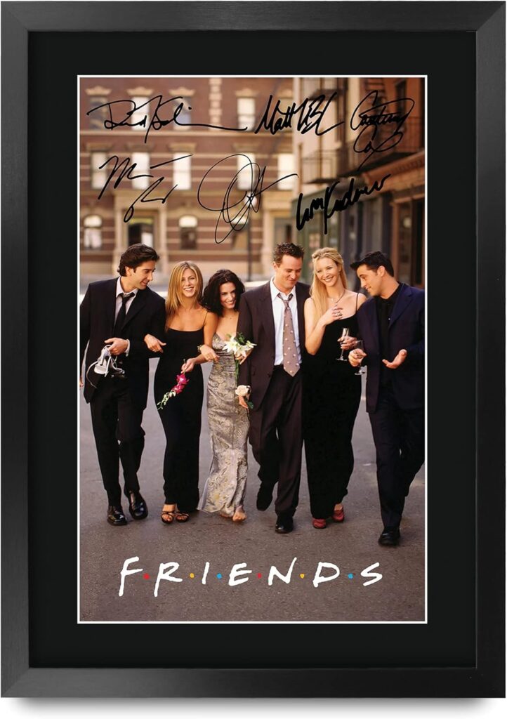 HWC Trading Friends TV Show Poster Signed 16″ x 12″ Framed Gift Printed Autograph Print Photo Picture Display – 16 x 12 Inches Framed