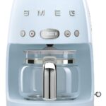 Smeg 50’s Retro Style Aesthetic Drip Coffee Machine with 10 Cup Glass Carafe, Auto Start Feature, Keep Warm Plate, and Two Coffee Strength Settings (Pastel Blue)