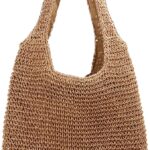 Straw Beach Bags for Women Summer Woven Beach Tote Bag Handmade Shoulder Handbags Purse for Vacation Holiday Gift 2025