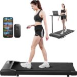 DeerRun Walking Pad, 2025 Smart Under Desk Treadmill, Treadmills for Home/Office, 2 in 1 Walking Pad Treadmill with LED Dispaly & Remote Control, Small Treadmill for Small Spaces