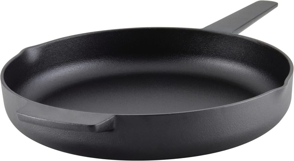 KitchenAid 48395 Seasoned Cast Iron Frying Pan/Skillet, 12 Inch – Black